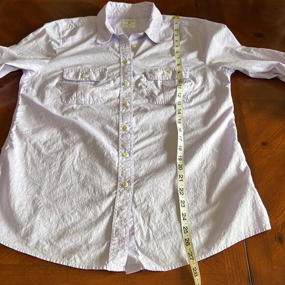 Gap Fitted Boyfriend Shirt Light Purple Woman Size Medium Button Front Collar - Picture 7 of 9